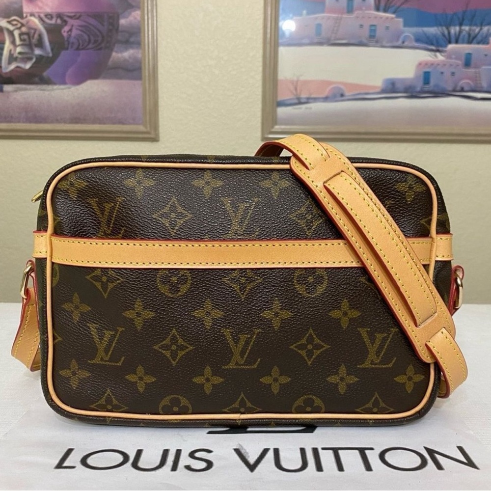 🌺👜NEW LEATHER Louis Vuitton Compiegne 23 Crossbody Bag 💼 TH0950